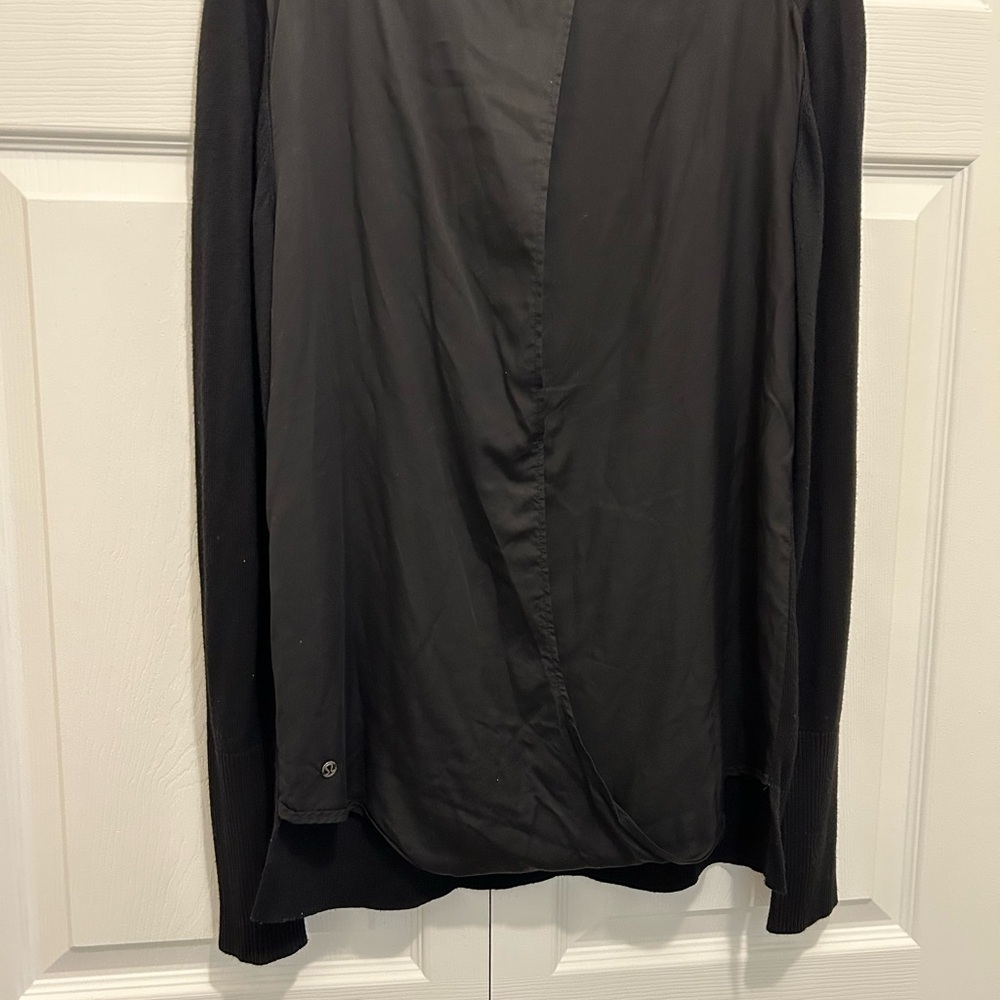 Lululemon black athletica sweater with satin back panel size (small) Women. - Picture 2 of 8